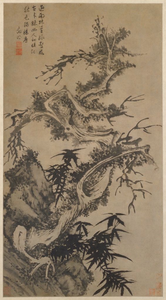 图片[1]-Wenzhengming dead wood bamboo map axis-China Archive